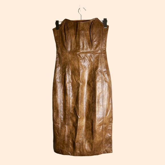 Fashion Nova Dresses & Skirts - Fashion Nova Faux Leather Midi Dress